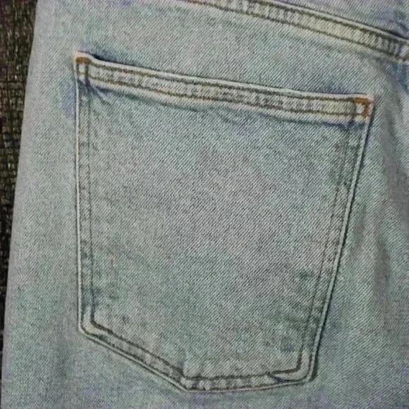 AGOLDE Merrel Straight Midwash Light Blue Raw Hem Jeans Women 25 - Picture 11 of 12